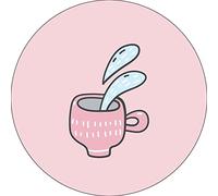 Bonateks, Round Digital Printed Mouse Pad, Non-Slip Base, for Office and Home, Diameter:22cm