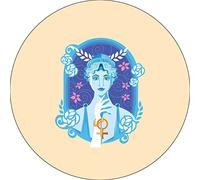 Bonateks, Round Digital Printed Mouse Pad, Non-Slip Base, for Office and Home, Diameter:22cm