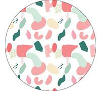 Bonateks, Round Digital Printed Mouse Pad, Non-Slip Base, for Office and Home, Diameter:22cm