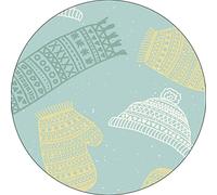 Bonateks, Round Digital Printed Mouse Pad, Non-Slip Base, for Office and Home, Diameter:22cm