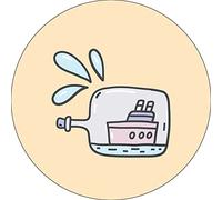 Bonateks, Round Digital Printed Mouse Pad, Non-Slip Base, for Office and Home, Diameter:22cm