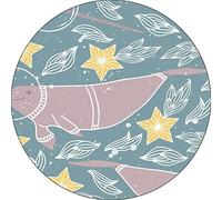 Bonateks, Round Digital Printed Mouse Pad, Non-Slip Base, for Office and Home, Diameter:22cm