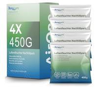 BonAura AirOne Lite 450g Dehumidifier Granules Refill Pack of 4, Transparent, Manual Operation, Dehumidifier Granules, for Bathroom and Kitchen, Mould & Odour Protection