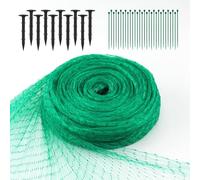 BONAVCY Garden Mesh Netting 2x15m, Garden Netting for Veg Patch Fine Mesh with Plastic Ground Pegs, Plant Vegetable Netting Protection for Strawberry Fruit Grass Seed