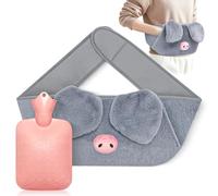BONAVCY Wrap Around Hot Water Bottle, Waist Hot Water Bottle Belt with Cover and 1.5L Hot Water Bag for Shoulder, Neck, Waist, Back and Period Relief for Adult