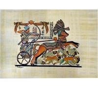 bonballoon Egyptian Authentic Original Papyrus King Ramsis Car Ramses Hand Painted Painting Paper Pharaoh Ancient Hieroglyphic Scroll Papyri Pharaohs (7.8" x 11.8" / 20 x 30 cm)
