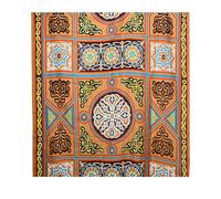 BonBalloon Egyptian Traditional Khayameya Tent Fabric, 70% Polyester + 30% Cotton, Intricate Geometric Pattern, Arabian Arab Islamic Middle East Colorful Decoration, 2 Yard / 182 cm