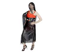 bonballoon Malaya Leff Dress, Large Egyptian Handmade Belly Dance Baladi Saidi Professional Melaya Laff Iskandarani, Black X Multi Colors Sequins