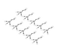 Bonbela 10 Pcs Stainless Steel Fishing Swivels with Push Buttons, High Strength Interlock Snap-rolling Connector, for Different Fishing Gear and Lines