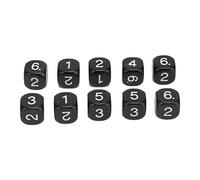 Bonbela 20PCS 16mm 6 Sided Dice Set Polyhedral Number Dice for Board Games and Math Teaching with Round Corner Design Durable Plastic (Black)