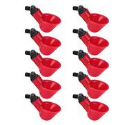 Bonbela 20x15x2 Poultry Waterer - 10Pcs Chicken Automatic Drinker Waterer Water Bowl Drinking Water Tool Cage Accessories