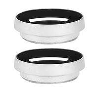 Bonbela 2Pcs Aluminium Alloy Lens Hood 58mm Matte Paint Surface High Strength Sturdy Durable with Lens Cover for Camera Silver