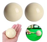 Bonbela 2pcs Billiard Balls Snooker Pool Balls Standard 5.72CM White Resin Cue Ball for Training Games with Smooth Professional Roundness