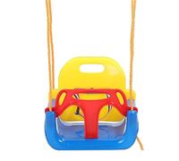 Bonbela 3 in 1 Toddler Swing Set Baby Swing Child Swing with Anti-Flip Snug Secure Detachable Seat for Playground Indoor Outdoor Blue