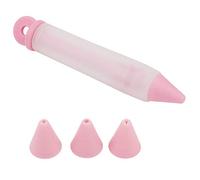 Bonbela 4 Nozzles Silicone Food Writing Pen Chocolate Decorating Tools Cake Writing Pen Cake Mould (Pink)