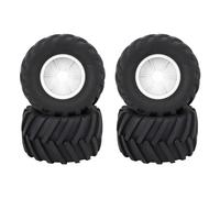 Bonbela 4pcs RC Car Tyres with Plastic Hub Rubber Wheel Strong Grip Pattern Absorbing RC Car Parts for Losi for Axial 1/8 (White)