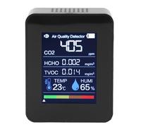 Bonbela 5-in-1 Air Quality Detector, Portable Indoor Tester, CO2, HCHO, TVOC, Temperature and Humidity Monitor for Home, Car, Office