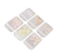 Bonbela 6pcs Nail Art Decoration Set Shell Nail Decorations Nail Art Accessories Colorful Glitter Seashell Fragments for Manicure with Multiple Sizes Sparkle ABS Material