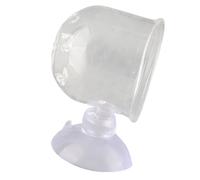 Bonbela Aquarium Feeder Glass Acrylic Fish Feeding Cup Container for Freshwater Saltwater Tanks with Premium Suction Cup Fixed Point Feeding (Glass perforated (suitable for nematodes))