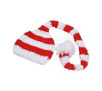Bonbela Baby Santa Hat Christmas Knit Hat Long Tail Cotton Handmade for 0-3 Months with Soft Safe Material Festive Photography Props