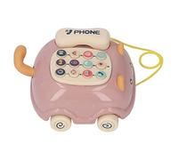 Bonbela Baby Telephone Pull Toy Music Cat Shape Piano Animal Sound Music Telephone Car Toy for Communication and Imagination with 12 Buttons