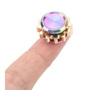 Bonbela Brass Gear Finger Toy, Great for Anxiety Relief, Focus, with ADHD, Autism, Small Size, Pure Brass Gear Fidget Spinner Toy (Colorful)