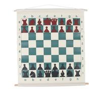 Bonbela Chess Demonstration Board Set, Portable Complete Demo Chess Set with 32 Chess Pieces Slotted Foldable for Chess Club, School