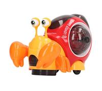 Bonbela Crawling Snail Baby Toy with Music 3D Light Interactive Early Training for Toddlers (Red)