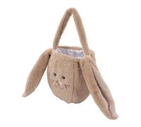 Bonbela Cute Bunny Egg Basket Easter Bunny Plush Basket Cute Cartoon Bag with Long Ears for Egg Hunt, Festive Fun (Coffee)