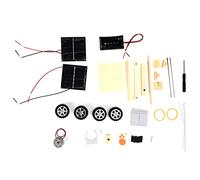 Bonbela DIY Solar Power Science Car Wooden Educational Building Project Toy Solar Powered Kids Science Experiment Kit with Electronic Components for Early Development