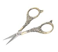 Bonbela European Retro Embroidery Scissors, Antique Stainless Steel Cross | Vintage Floral Design, Blades for Cloth Cutting, Suitable for Sewing and Needlework Crafts