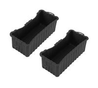Bonbela Kalbur Gres Conductive 2 Piece Silicone Grest Drip Pan Blackstone Kalbur Reusable Rectangular Grest Craft Cup Cup Liner Camp Barbecue (Black)