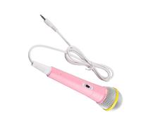 Bonbela Kids Microphone Toy Childrens Singing Mic Kids Wired Karaoke Mic with 3.5mm Plug Low Distortion for Karaoke Family Party Story Machine (Roseate)