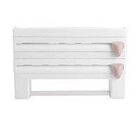 Bonbela Kitchen Sauce Bottle Storage Rack Paper Towel Holder Mount Kitchen Tool Cling Film Cut Grey (White)
