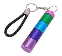 Bonbela Metal Storage Tube Keychain, Water Proof Travel Container with 4 | Aluminum Alloy Construction, Portable for Pocket or Bag, Colorful Design in Green Blue Purple Pink, O-ring Sealing for