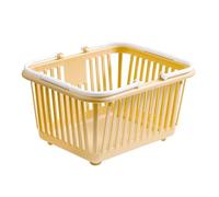 Bonbela Mini Storage Basket Plastic Organizer Bin Small Storage Container with Handle for Desk Bedroom Bathroom Dormitory (Yellow)