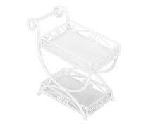 Bonbela Miniature Dollhouse Garden Flower Cart, Metal 1/12 Scale Toy with Exquisite Details, for Miniatures Enthusiasts, Dollhouse Collectors, Made to Last (White)
