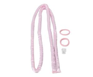 Bonbela Pink Heatless Curling Set Hair Rod High Comfort Cloth Headband Clips DIY Curls Rollers with Soft Cloth Headbands for Sleeping