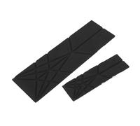 Bonbela Polygon Measuring Spoons, 2pcs Foldable Flat 3 in 1 Magnetic Spoon Set for Kitchen Large and Small (Black)