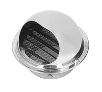 Bonbela Round Grilled Ventilation Lid Wall Ventilation Stainless Steel Round Air Desertion Thick Windproof Rainproof Rain Grill Cover Thin (100mm/3.9in)
