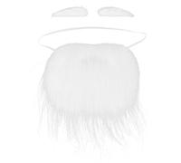 Bonbela Santa Claus Beard Set Santa Beard Sticky False Eyebrows 3Pcs Flannelette Santa Moustache with Elastic Bands for Christmas Halloween Costume Party