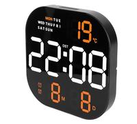 Bonbela Screen Wall Clock Digital Clock Large Screen LED USB 5V Away From a Distance Multifunction Temperature Moon Indicator Working Living Room For Light Electronic (Two Color Orange Light)