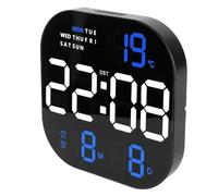 Bonbela Screen Wall Clock Digital Clock Large Screen LED USB 5V Away From a Distance Multifunction Temperature Moon Indicator Working Living Room For Light Electronic (Two Color Blue Light)