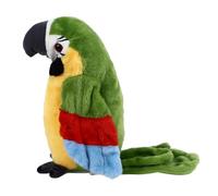 Bonbela Talking Parrot Stuffed Toy, Record Voices Flap Wings, Green Interactive Plush Bird, Safe Material, for Children Learning and Play with Animal