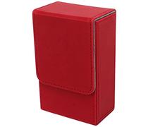Bonbela Tarot Storage Box Soft PU Leather with Sun Moon Design Felt Lined Interior for Universal Standard Size Tarot Cards Holds 95 Cards Lightweight and Elegant (Red)