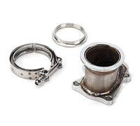 Bonbela Turbo Downpipe Flange, 5 Bolt V Band Conversion Adapter for F | Iron and Aluminum Alloy Construction, Fits TD04 5 Bolt Housings, Converts to 3in V Band Outlet, Precision Manufactured for