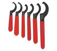 Bonbela Universal Spanner Wrench Set, 6Pcs Adjustable Hook Wrench | Carbon Steel Coilover Adjustment Tool, Non Slip Handle, Rolling Pouch, for Shock Absorber Maintenance, Automotive Repair