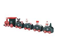 Bonbela Wooden Trains Santa Cartoon Children Children Kid Christmas Giftcase Decoration (Five Green Sections)