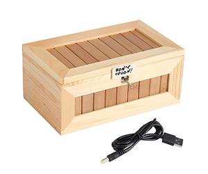 Bonbela Wooden USB Electronic Box Cute Tiger Funny Interactive Stress Relief Toy Desk Decoration