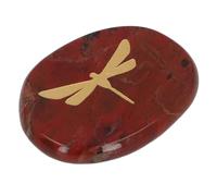Bonbela Worry Stone Gold Carved Dragonfly, Smooth Surface for Relaxation | Compact Pocket Stone, Sturdy Polished Crystal Texture, Use At Home or Office, Anxiety Relief Accessory